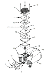 Page B Diagram and Parts List for EX801900 2007 Campbell Hausfeld Compressor